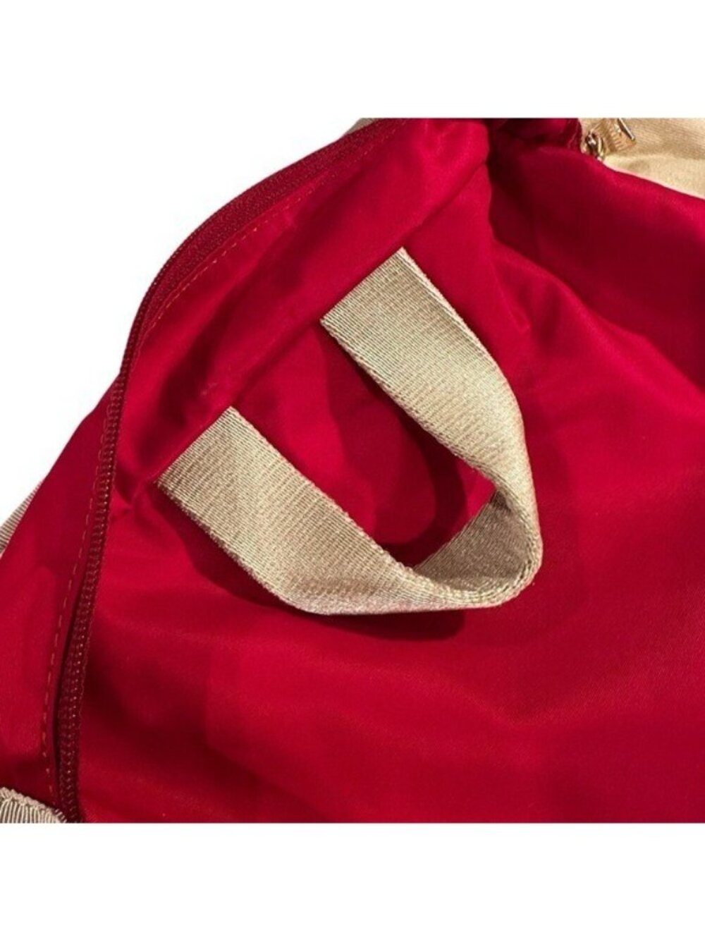 Lauren Ralph Lauren Foldable Tote Bag Red Travel Shopper Packable Preppy Resort - Picture 6 of 12